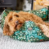 Thumbnail 4 of William Morris Square Dog Bed - Blackthorn Print