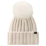 Thumbnail 1 of Woolrich Women's Cashmere Pom-Pom Beanie - Milky Cream