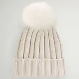 Thumbnail 3 of Woolrich Women's Cashmere Pom-Pom Beanie - Milky Cream