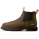 Thumbnail 1 of Ariat Men's Groundrancher Chelsea Wide Square Steel Toe Work Boots - Dark Brown