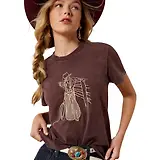 Thumbnail 4 of Ariat Women's Rebel With a Cause T-Shirt - Chocolate Plum