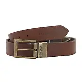 Thumbnail 1 of Barbour Men's Reversible Tartan Leather Belt - Classic Tartan / Brown