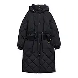 Thumbnail 1 of Barbour Women's Alverstone Longline Puffer Jacket - Black / Ancient