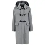 Thumbnail 1 of Barbour Women's Melody Wool Duffle Coat - Light Grey Marl/Onyx Tartan
