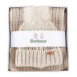 Thumbnail 1 of Barbour Women's Saltburn Beanie & Scarf Gift Set - Pearl