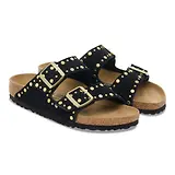 Thumbnail 6 of Birkenstock Women's Arizona Rivet Suede Leather Narrow Sandals - Black