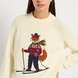 Thumbnail 3 of Joules Women's Jonty Ski Intarsia Knit Jumper - Oatmeal