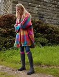 Thumbnail 5 of Penelope Chilvers Women's Cashmere Cable Boot Socks - Pink