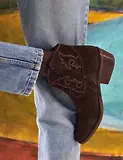 Thumbnail 2 of Penelope Chilvers Women's Cassidy Suede Embroidered Boots - Bitter Chocolate