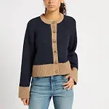 Thumbnail 2 of Joules Women's Nora Knitted Cardigan - Navy/Tan