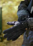 Thumbnail 2 of Dents Men's Chester Three-Point Fleece-Lined Suede Gloves - Black