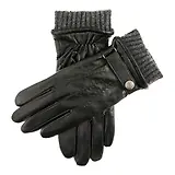 Thumbnail 1 of Dents Men's Henley Touchscreen Three-Point Wool Blend-Lined Leather Gloves - Black