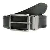 Thumbnail 1 of Dents Men's Reversible Leather Belt With Gunmetal Buckle and Brogue Detail - Black/Tan