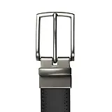 Thumbnail 3 of Dents Men's Reversible Leather Belt With Gunmetal Buckle and Brogue Detail - Black/Tan