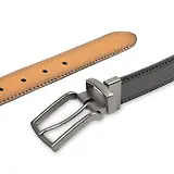 Thumbnail 4 of Dents Men's Reversible Leather Belt With Gunmetal Buckle and Brogue Detail - Black/Tan