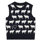 Thumbnail 1 of Joules Women's What The Flock Crew Neck Intarsia Knitted Vest - Navy