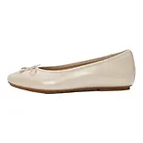 Thumbnail 6 of FitFlop Women's Delicato Bow Textured Patent-Leather Ballet Flats - Hazy Taupe