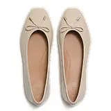 Thumbnail 3 of FitFlop Women's Delicato Bow Textured Patent-Leather Ballet Flats - Hazy Taupe