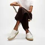 Thumbnail 2 of FitFlop Women's The Dash FF T-Toe Leather/Suede Trainers - Urban White Mix