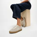 Thumbnail 2 of FitFlop Women's The Dash FF T-Toe Suede Trainers - Hazy Taupe / Cream