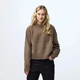Thumbnail 3 of Fjällräven Women's Övik Solid Jacquard Knit - Light Beige