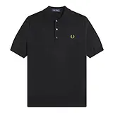 Thumbnail 1 of Fred Perry Men's Long Staple Cotton Knitted Shirt - Black