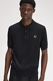 Thumbnail 4 of Fred Perry Men's Long Staple Cotton Knitted Shirt - Black