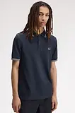 Thumbnail 4 of Fred Perry Men's M3600 Twin Tipped Shirt - Dark Airforce / Ecru / Seagrass