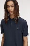 Thumbnail 5 of Fred Perry Men's M3600 Twin Tipped Shirt - Dark Airforce / Ecru / Seagrass