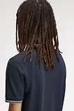 Thumbnail 6 of Fred Perry Men's M3600 Twin Tipped Shirt - Dark Airforce / Ecru / Seagrass