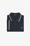 Thumbnail 7 of Fred Perry Men's M3600 Twin Tipped Shirt - Dark Airforce / Ecru / Seagrass