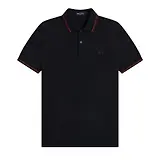 Thumbnail 1 of Fred Perry Men's M3600 Twin Tipped Shirt - Navy / Brandy / Rich Brown
