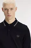 Thumbnail 5 of Fred Perry Men's M3636 LS Twin Tipped Shirt - Black / Ecru / Laurel Wreath Green