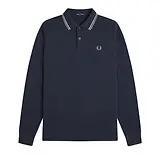 Thumbnail 1 of Fred Perry Men's M3636 LS Twin Tipped Shirt - Dark Airforce / Ecru / Seagrass