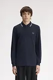 Thumbnail 2 of Fred Perry Men's M3636 LS Twin Tipped Shirt - Dark Airforce / Ecru / Seagrass