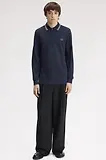 Thumbnail 4 of Fred Perry Men's M3636 LS Twin Tipped Shirt - Dark Airforce / Ecru / Seagrass