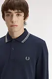 Thumbnail 5 of Fred Perry Men's M3636 LS Twin Tipped Shirt - Dark Airforce / Ecru / Seagrass