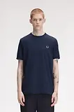 Thumbnail 2 of Fred Perry Men's Ringer T-Shirt - Dark Airforce