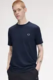 Thumbnail 4 of Fred Perry Men's Ringer T-Shirt - Dark Airforce
