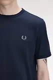 Thumbnail 5 of Fred Perry Men's Ringer T-Shirt - Dark Airforce