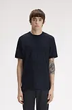 Thumbnail 2 of Fred Perry Men's Trim Detail Crepe Pique T-Shirt - Navy