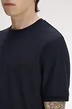 Thumbnail 5 of Fred Perry Men's Trim Detail Crepe Pique T-Shirt - Navy