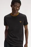 Thumbnail 4 of Fred Perry Men's Twin Tipped T-Shirt - Anchor Grey / Golden