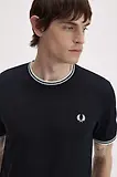 Thumbnail 4 of Fred Perry Men's Twin Tipped T-Shirt - Black