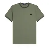 Thumbnail 1 of Fred Perry Men's Twin Tipped T-Shirt - Laurel Wreath Green / Black
