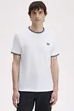 Thumbnail 7 of Fred Perry Men's Twin Tipped T-Shirt - White