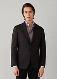 Thumbnail 2 of Hackett Men's Wool Blend Herringbone Blazer - Ebony Brown