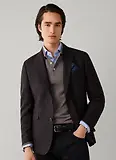 Thumbnail 5 of Hackett Men's Wool Blend Herringbone Blazer - Ebony Brown