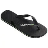 Thumbnail 2 of Havaianas Unisex Brasil Logo Flip Flops - Black/Black