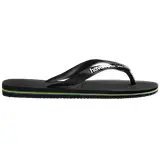 Thumbnail 3 of Havaianas Unisex Brasil Logo Flip Flops - Black/Black